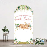 Aperturee - Aperturee Oh Deer Floral Boho Sweet Baby Shower Arch Backdrop