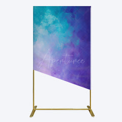 Aperturee - Aperturee Oil Painted Blue Purple Mixed Pattern Rectangle Backdrop
