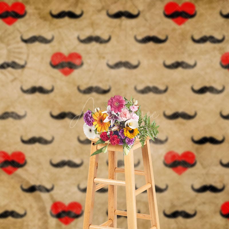 Aperturee - Aperturee Oilcloth Treasure Love Beard Fathers Day Backdrop