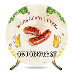Aperturee - Aperturee Oktoberfest Wurst Party Ever Sausage Round Backdrop