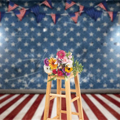 Aperturee - Aperturee Old Fashioned American Flags Photography Backdrop