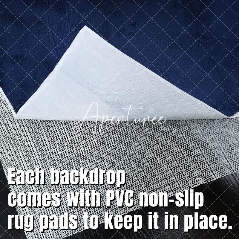Aperturee - Aperturee Old Master Navy Blue Cement Wall Fabric Floor Mat