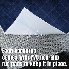 Aperturee - Aperturee Old Master Navy Blue Cement Wall Fabric Floor Mat