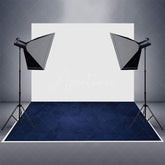 Aperturee - Aperturee Old Master Navy Blue Cement Wall Rubber Floor Mat