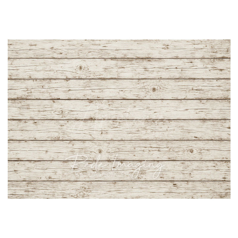 Aperturee - Aperturee Old Retro White Wooden Rubber Floor Mat For Photo
