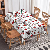 Aperturee - Aperturee Old School Tattoo Flash Rectangle Tablecloth Retro Dagger Heart Moth Edgy Valentine Kitchen Dining Decor