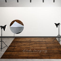 Aperturee - Aperturee Old Style Brown Wood Fabric Floor Backdrop For Photo