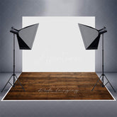Aperturee - Aperturee Old Style Brown Wooden Rubber Floor Mat For Photo