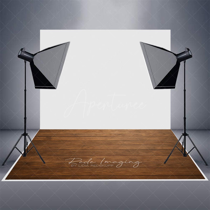 Aperturee - Aperturee Old Style Retro Wooden Rubber Floor Mat For Photo