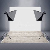 Aperturee - Aperturee Old Style White Wooden Rubber Floor Mat For Photo