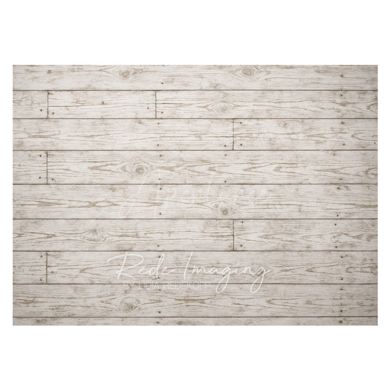 Aperturee - Aperturee Old Style White Wooden Rubber Floor Mat For Photo
