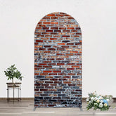 Aperturee - Aperturee Old Style With Retro Brick Wall Photo Arch Backdrop