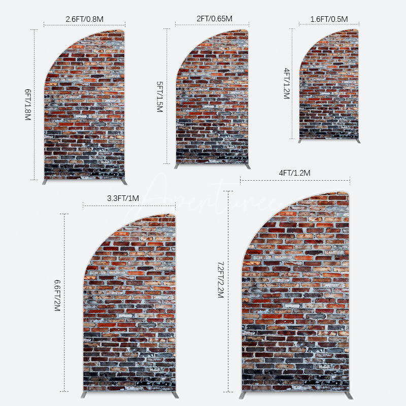 Aperturee - Aperturee Old Style With Retro Brick Wall Photo Half Moon Arch Backdrop