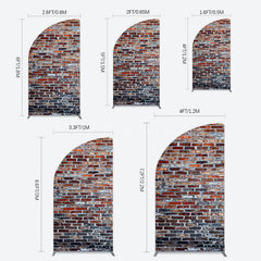 Aperturee - Aperturee Old Style With Retro Brick Wall Photo Half Moon Arch Backdrop