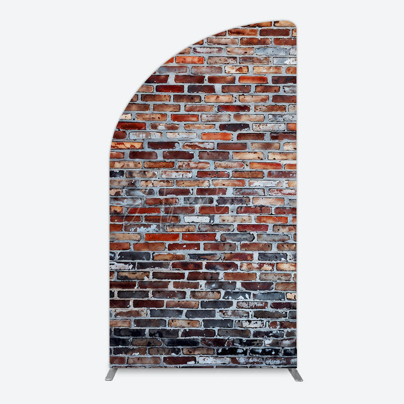 Aperturee - Aperturee Old Style With Retro Brick Wall Photo Half Moon Arch Backdrop