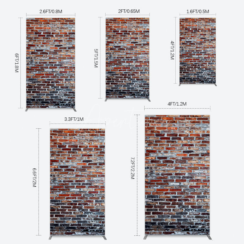 Aperturee - Aperturee Old Style With Retro Brick Wall Photo Rectangle Backdrop