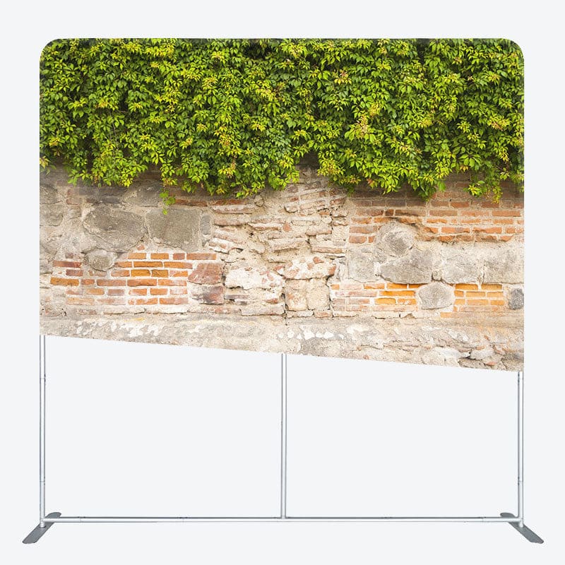 Aperturee - Aperturee Old Wall Green Vegetation Square Tension Backdrop