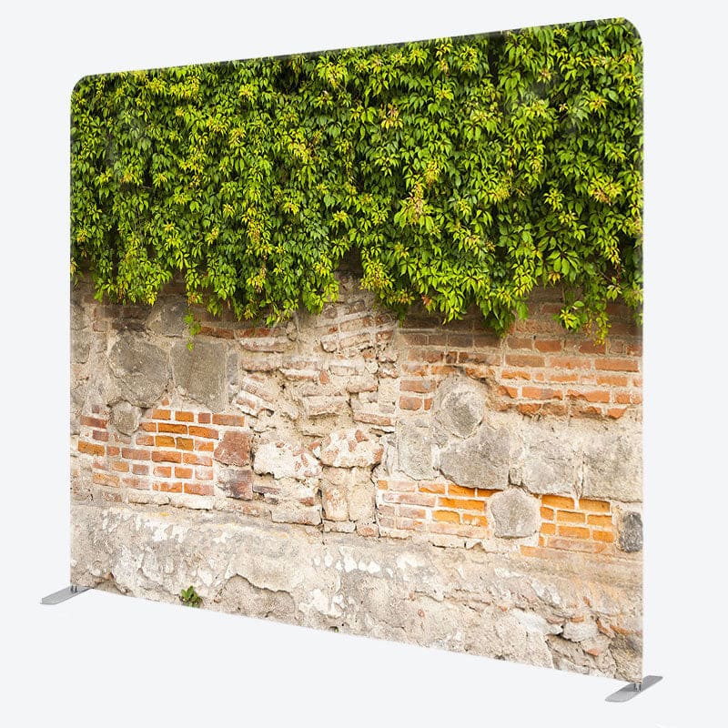 Aperturee - Aperturee Old Wall Green Vegetation Square Tension Backdrop