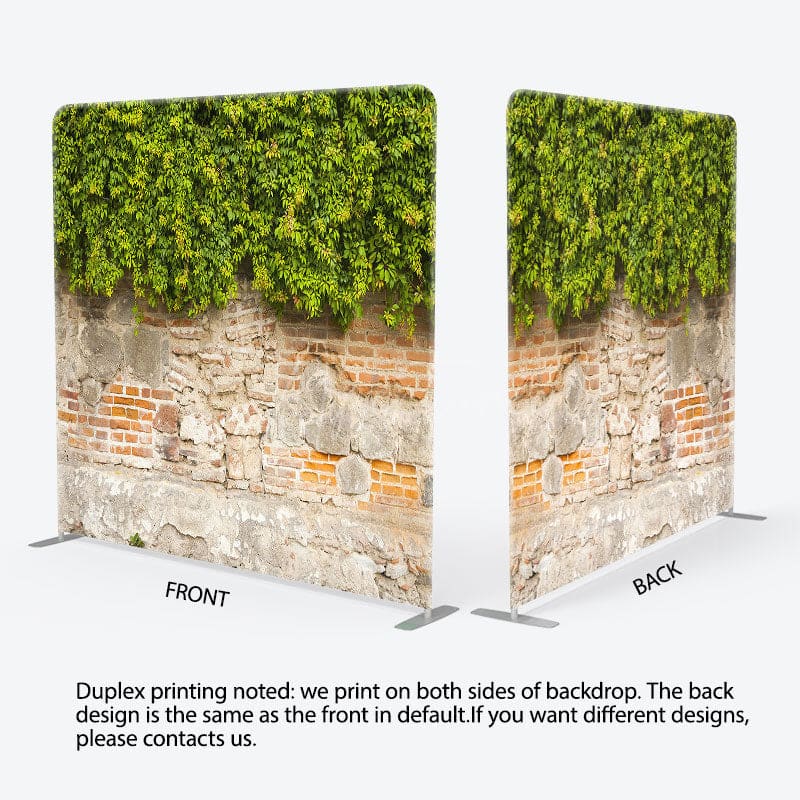 Aperturee - Aperturee Old Wall Green Vegetation Square Tension Backdrop