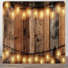 Aperturee - Aperturee Old Wood Texture Fabric Backdrop For Party Decor