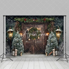 Aperturee - Aperturee Old Wooden Door Garland Street Lights Xmas Backdrop