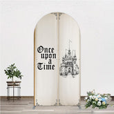 Aperturee - Aperturee Once Upon a Time Storybook Arch Backdrop Fairytale Princess Castle Theme Vintage Birthday and Baby Shower Decor