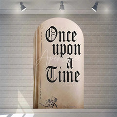 Aperturee - Aperturee Once Upon a Time Storybook Arch Backdrop Personalized Fairytale Princess Kingdom Party Decoration