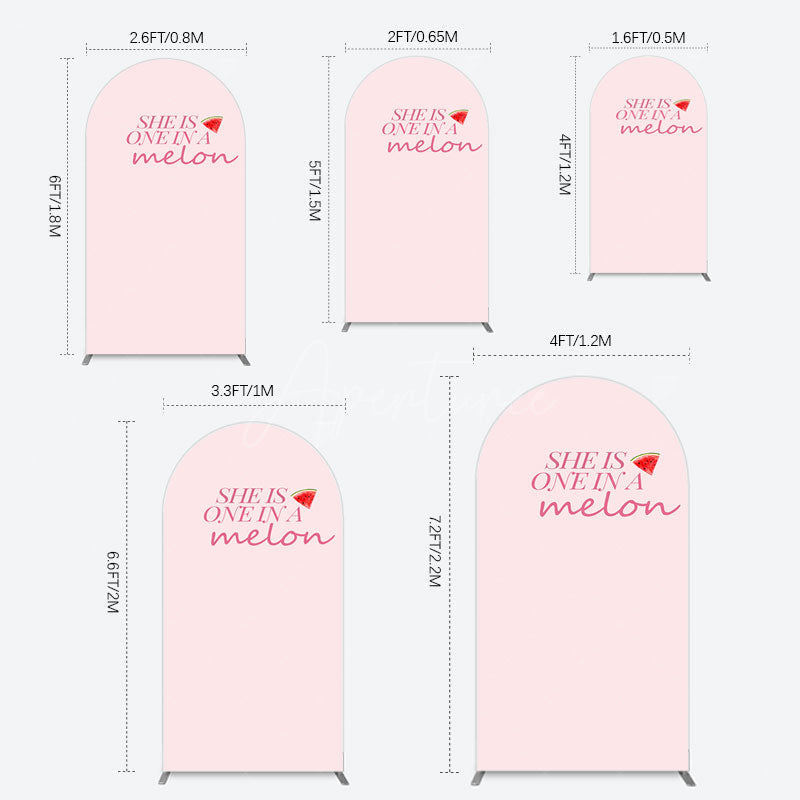 Aperturee - Aperturee One In Melon Sweet Pink Happy Birthday Arch Backdrop