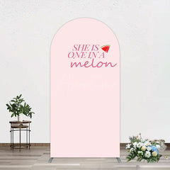 Aperturee - Aperturee One In Melon Sweet Pink Happy Birthday Arch Backdrop