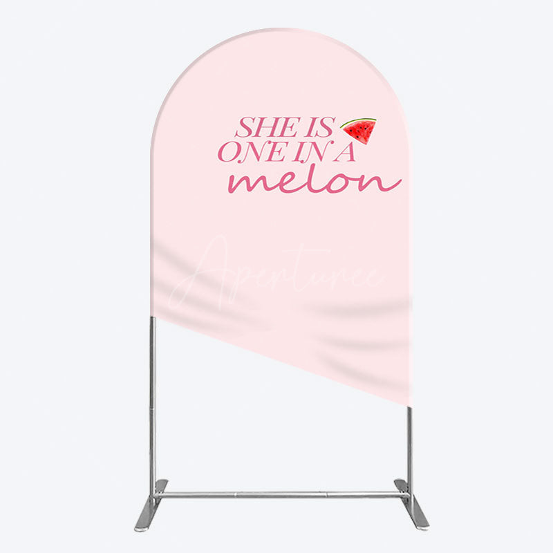 Aperturee - Aperturee One In Melon Sweet Pink Happy Birthday Arch Backdrop