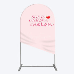 Aperturee - Aperturee One In Melon Sweet Pink Happy Birthday Arch Backdrop