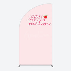 Aperturee - Aperturee One In Melon Sweet Pink Happy Birthday Half Moon Arch Backdrop