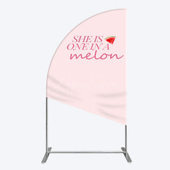 Aperturee - Aperturee One In Melon Sweet Pink Happy Birthday Half Moon Arch Backdrop