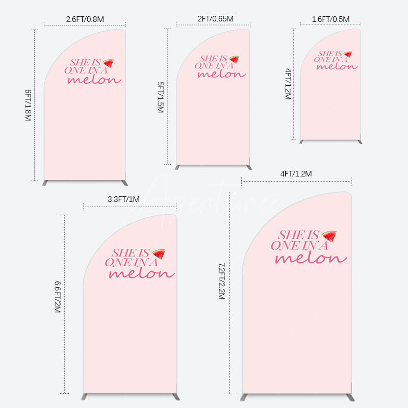 Aperturee - Aperturee One In Melon Sweet Pink Happy Birthday Half Moon Arch Backdrop