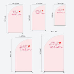 Aperturee - Aperturee One In Melon Sweet Pink Happy Birthday Half Moon Arch Backdrop