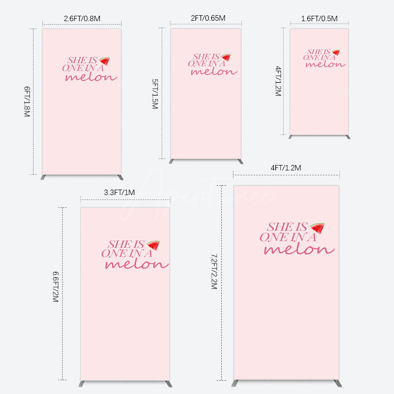 Aperturee - Aperturee One In Melon Sweet Pink Happy Birthday Rectangle Backdrop