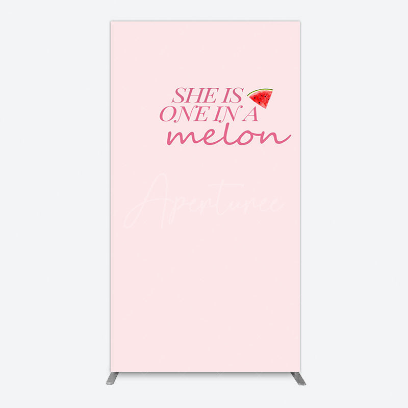 Aperturee - Aperturee One In Melon Sweet Pink Happy Birthday Rectangle Backdrop