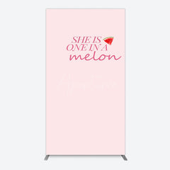 Aperturee - Aperturee One In Melon Sweet Pink Happy Birthday Rectangle Backdrop
