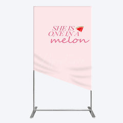 Aperturee - Aperturee One In Melon Sweet Pink Happy Birthday Rectangle Backdrop
