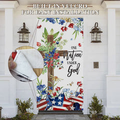 Aperturee - Aperturee One Nation Under God Cross Independence Day Door Cover