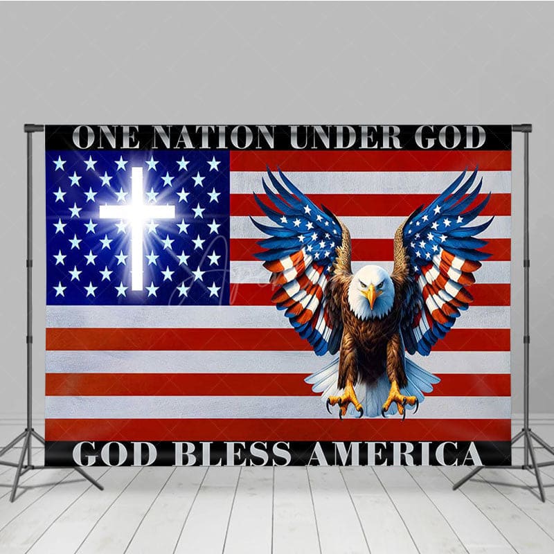 Aperturee - Aperturee One Nation Under God Eagle Independence Day Backdrop