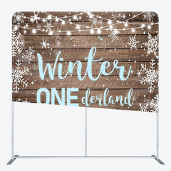 Aperturee - Aperturee Onederland Snowflake Birthday Pillow Case Backdrop
