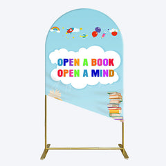 Aperturee - Aperturee Open A Book Open A Mind Blue Birthday Arch Backdrop