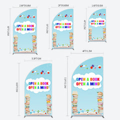 Aperturee - Aperturee Open A Book Open A Mind Blue Birthday Half Moon Arch Backdrop