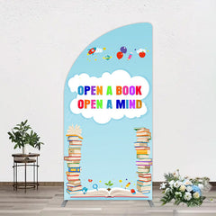 Aperturee - Aperturee Open A Book Open A Mind Blue Birthday Half Moon Arch Backdrop