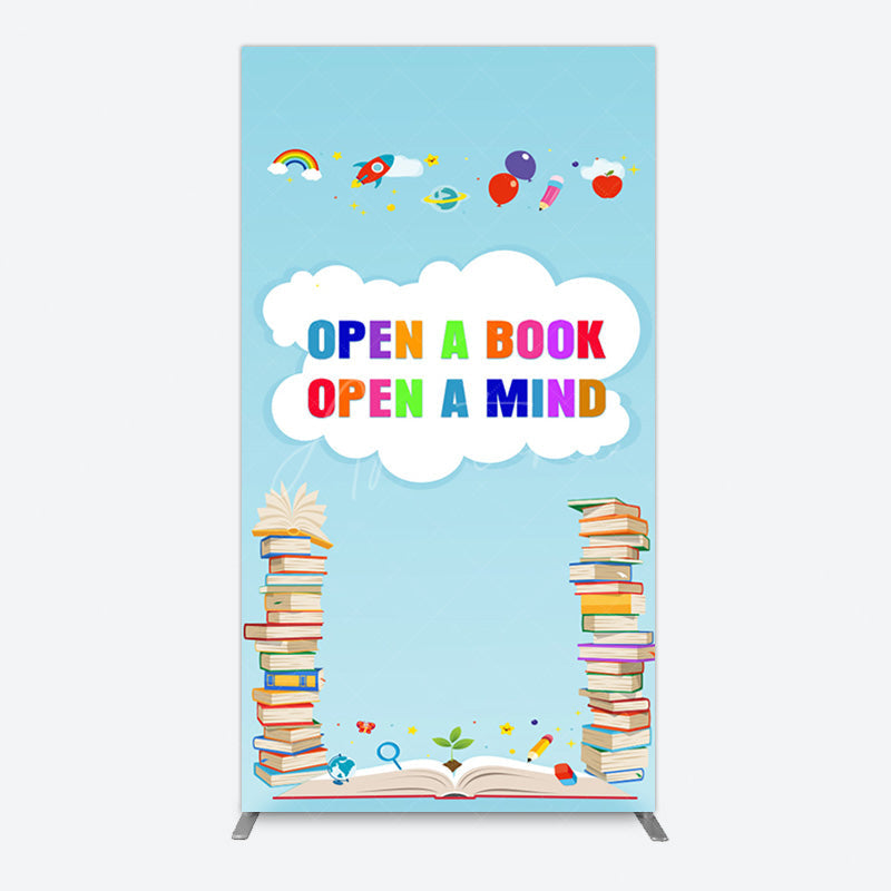 Aperturee - Aperturee Open A Book Open A Mind Blue Birthday Rectangle Backdrop