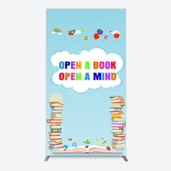 Aperturee - Aperturee Open A Book Open A Mind Blue Birthday Rectangle Backdrop