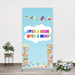 Aperturee - Aperturee Open A Book Open A Mind Blue Birthday Rectangle Backdrop
