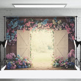 Aperturee - Aperturee Opening Farm Door Hydrangea Sweet Wedding Backdrop