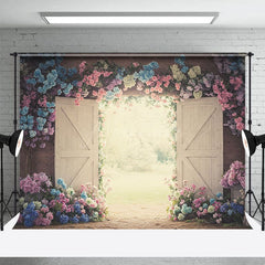 Aperturee - Aperturee Opening Farm Door Hydrangea Sweet Wedding Backdrop